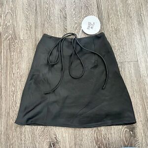 Princess Polly Black Satin Skirt